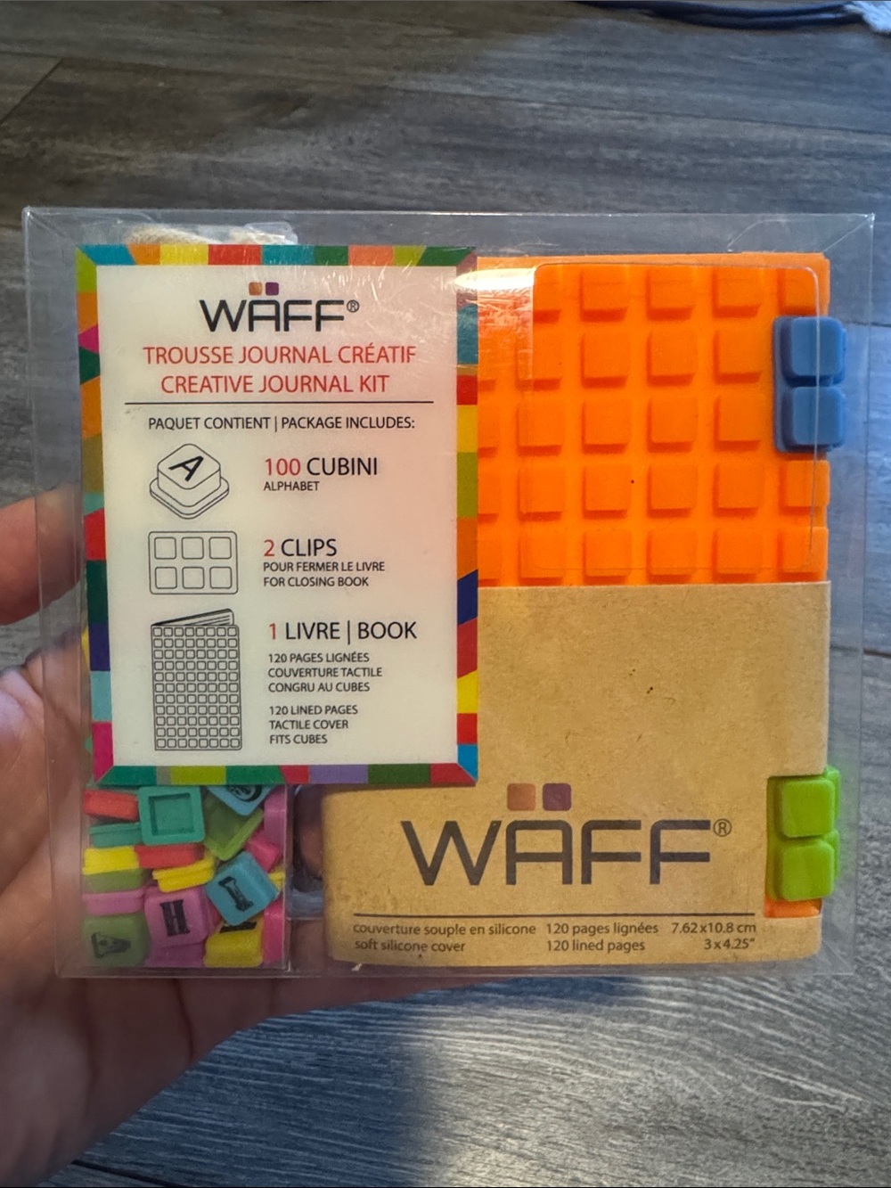 WAFF Colorful Letter Cube Journal Kit - Orange Silicone Stand